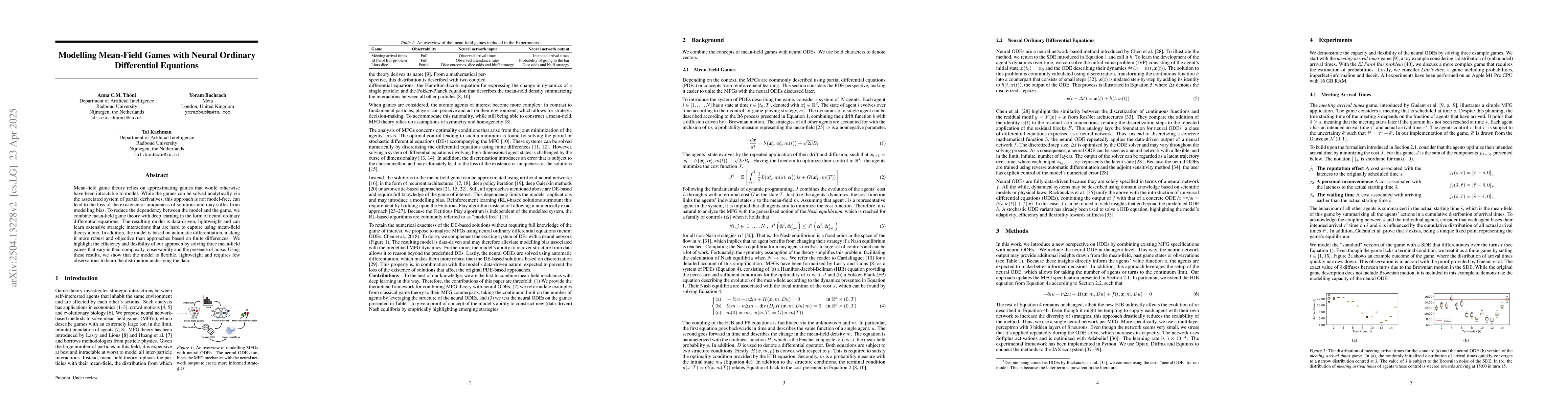 Thumbnail for Modelling Mean-Field Games with Neural Ordinary Differential Equations