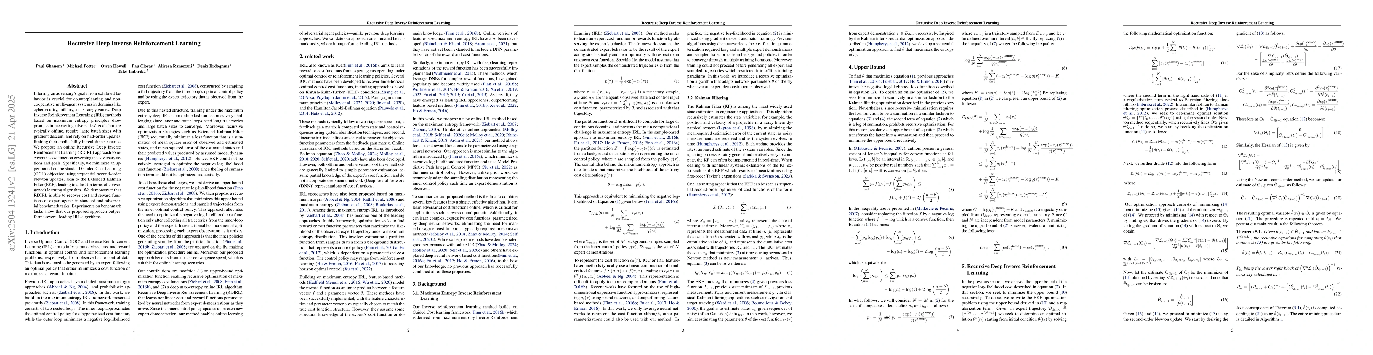 Thumbnail for Recursive Deep Inverse Reinforcement Learning