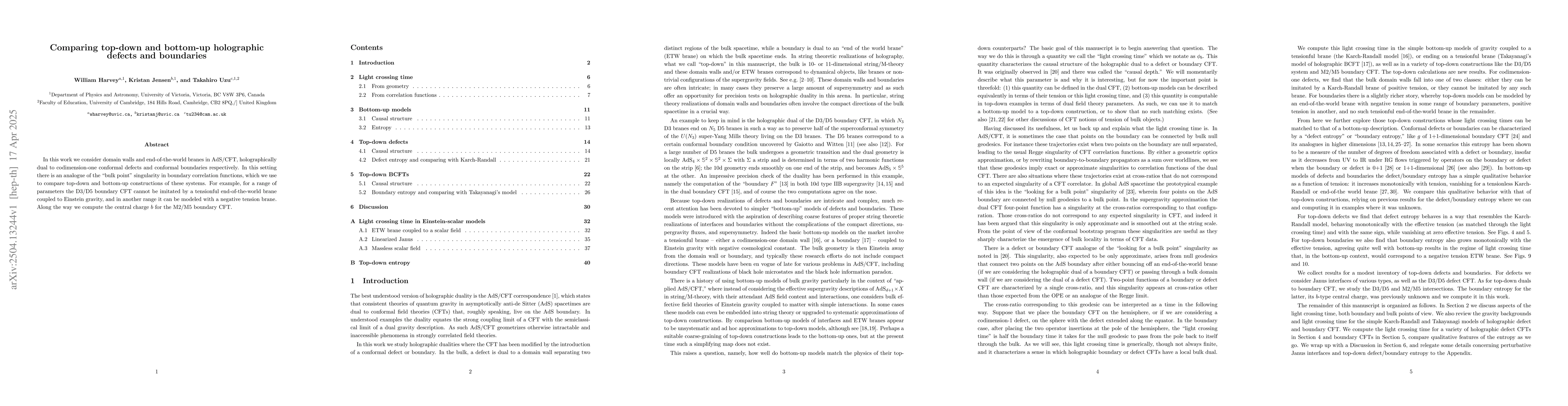 Thumbnail for Comparing top-down and bottom-up holographic defects and boundaries