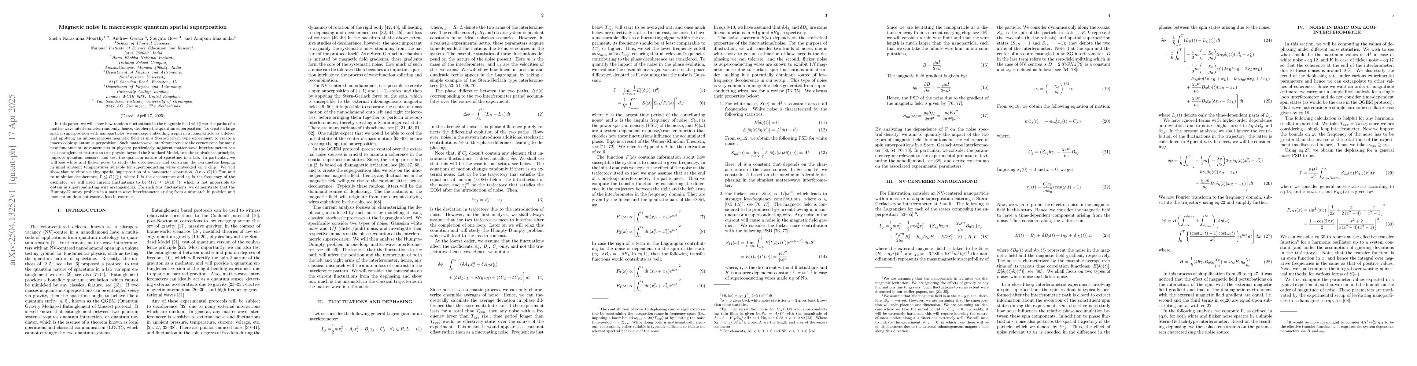 Thumbnail for Magnetic noise in macroscopic quantum spatial superposition