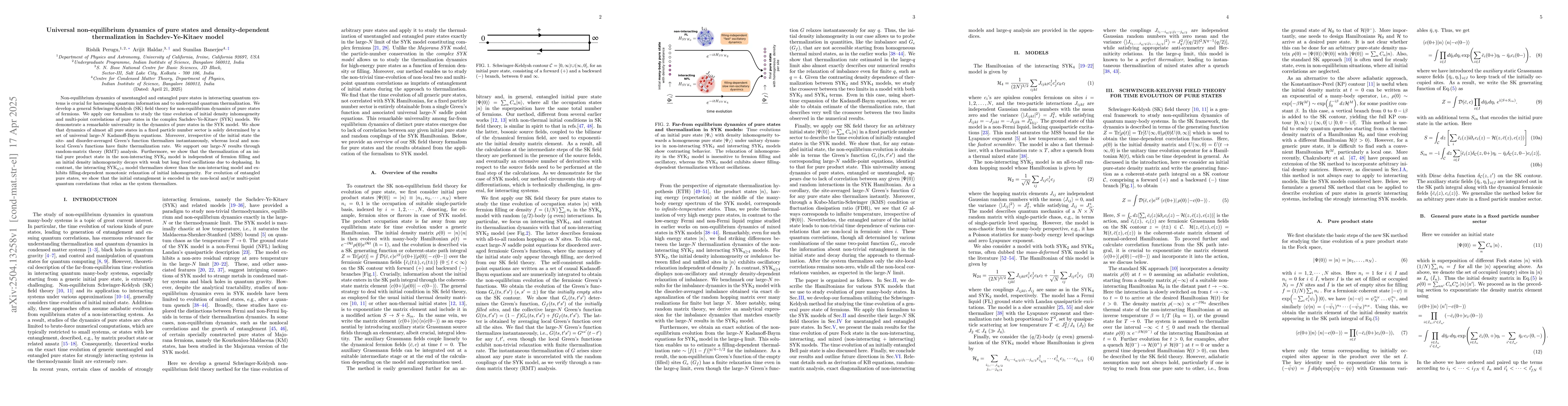 Thumbnail for Universal non-equilibrium dynamics of pure states and density-dependent
  thermalization in Sachdev-Ye-Kitaev model