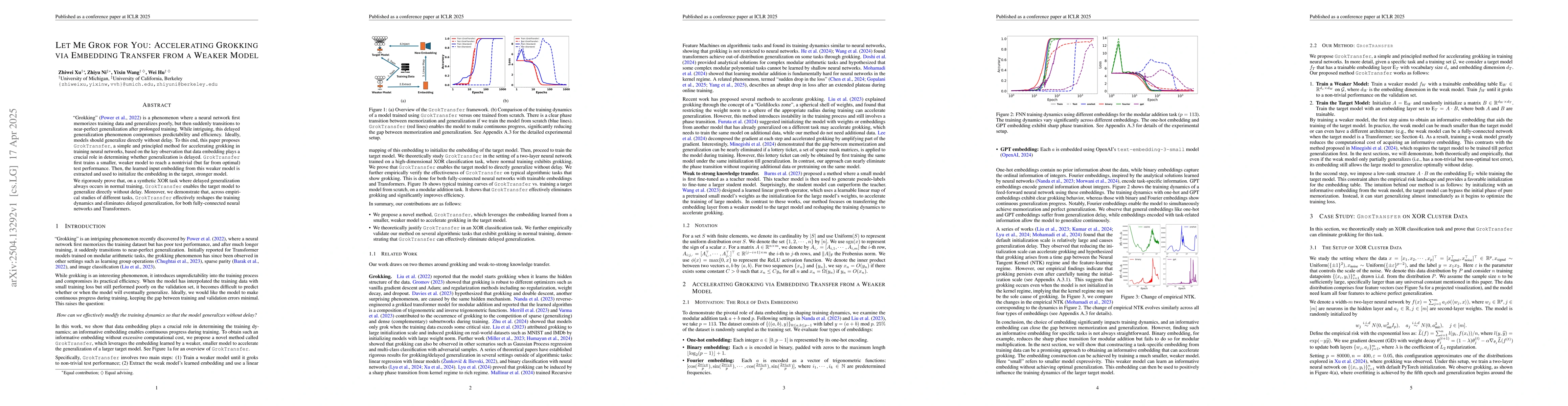Thumbnail for Let Me Grok for You: Accelerating Grokking via Embedding Transfer from a
  Weaker Model