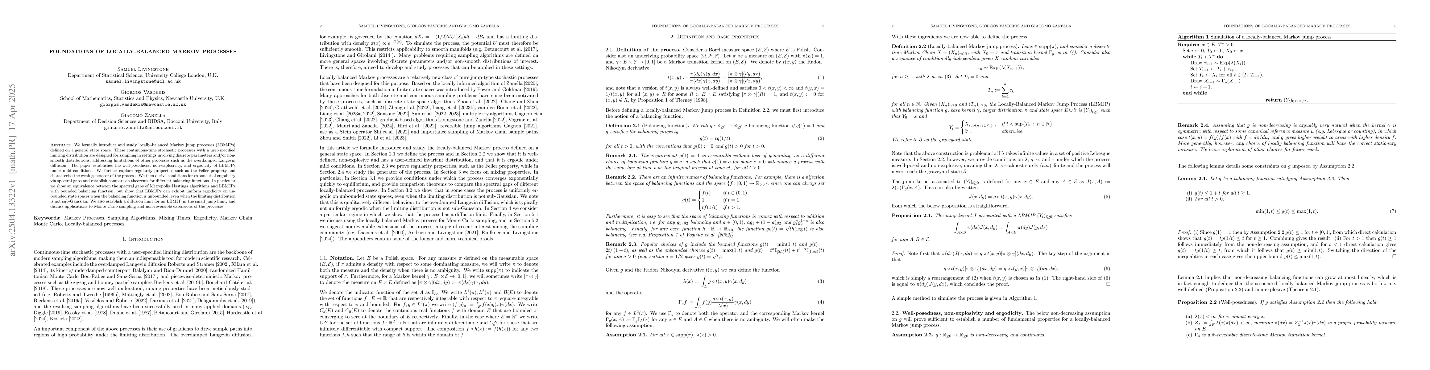 Thumbnail for Foundations of locally-balanced Markov processes