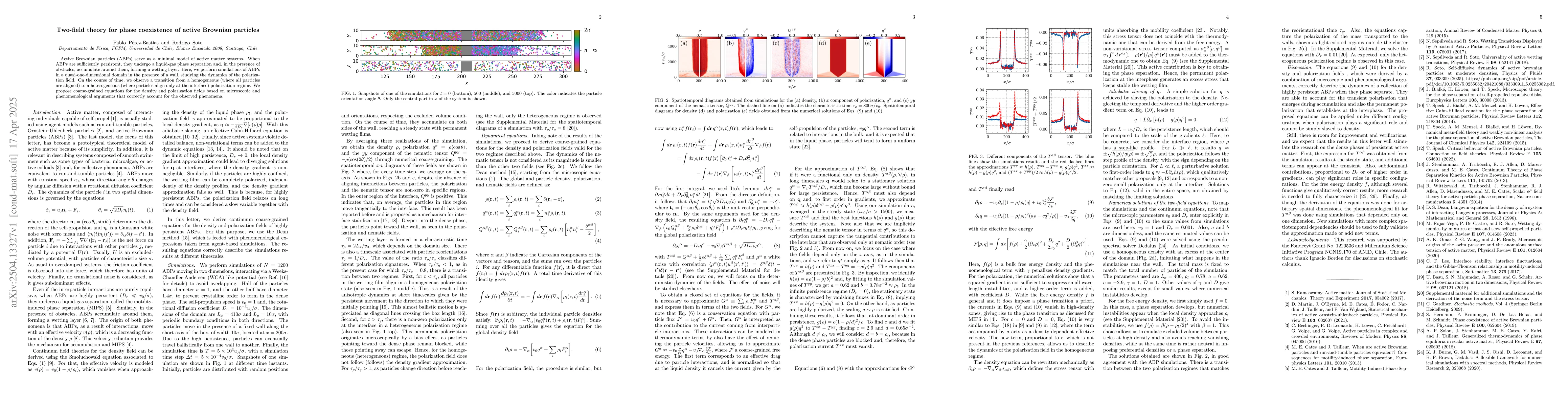 Thumbnail for Two-field theory for phase coexistence of active Brownian particles