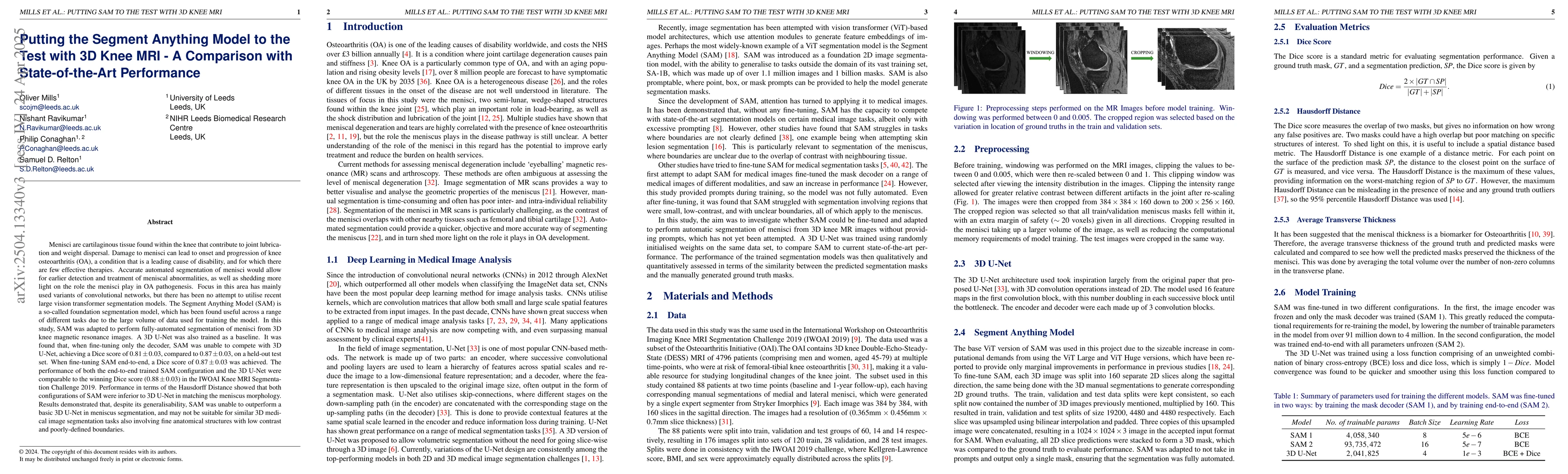 Thumbnail for Putting the Segment Anything Model to the Test with 3D Knee MRI - A
  Comparison with State-of-the-Art Performance