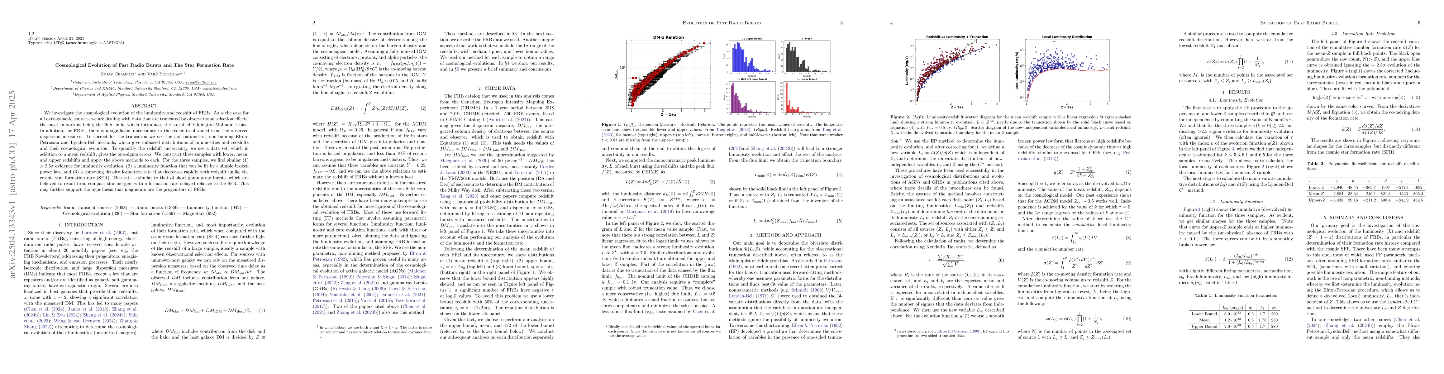 Thumbnail for Cosmological Evolution of Fast Radio Bursts and The Star Formation Rate