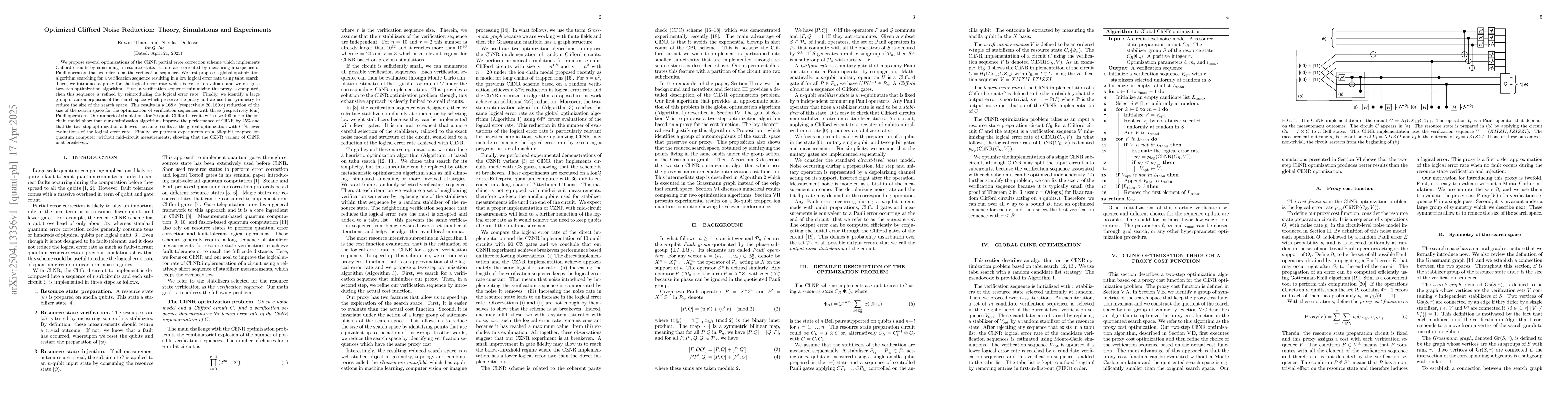 Thumbnail for Optimized Clifford Noise Reduction: Theory, Simulations and Experiments