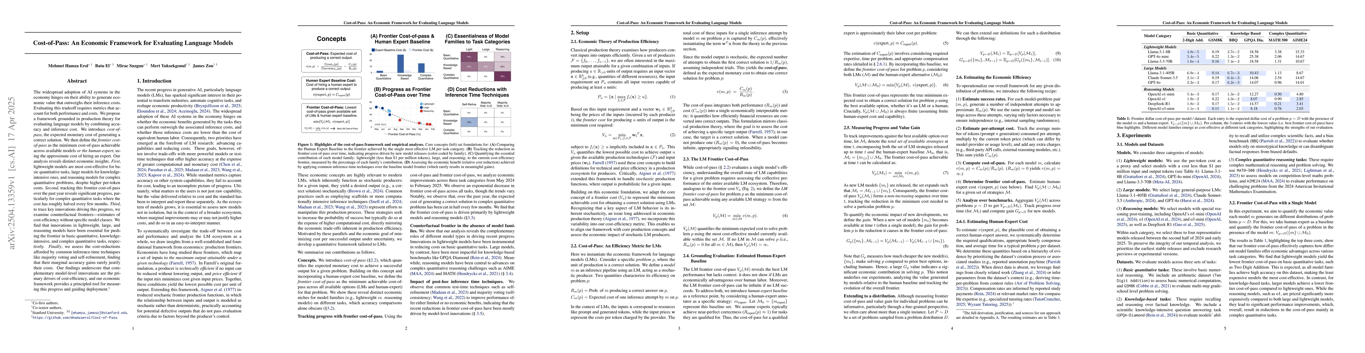 Thumbnail for Cost-of-Pass: An Economic Framework for Evaluating Language Models