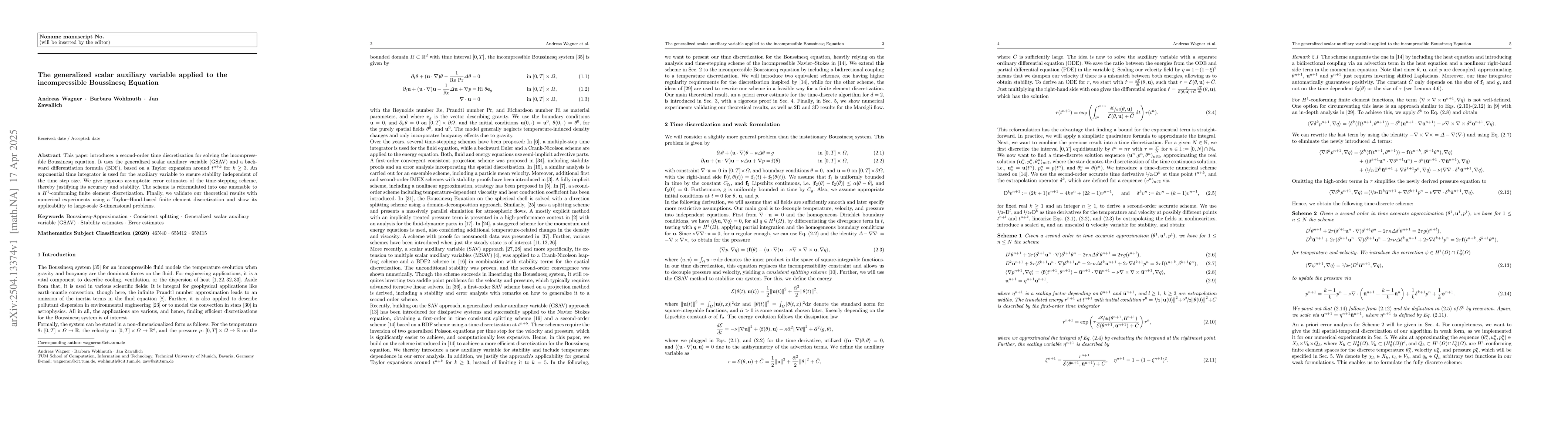 Thumbnail for The generalized scalar auxiliary variable applied to the incompressible
  Boussinesq Equation