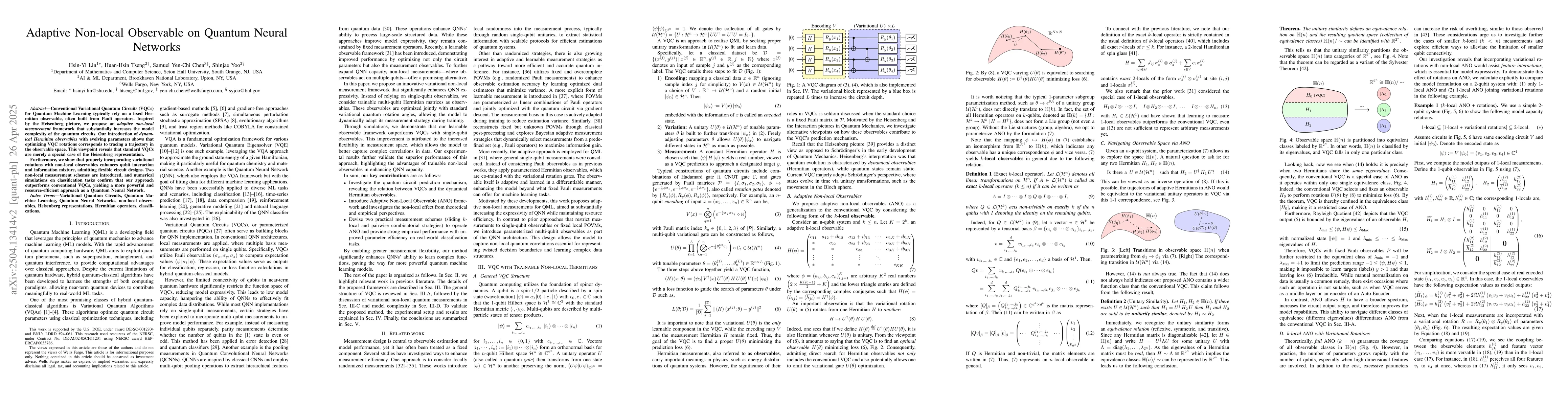 Thumbnail for Adaptive Non-local Observable on Quantum Neural Networks