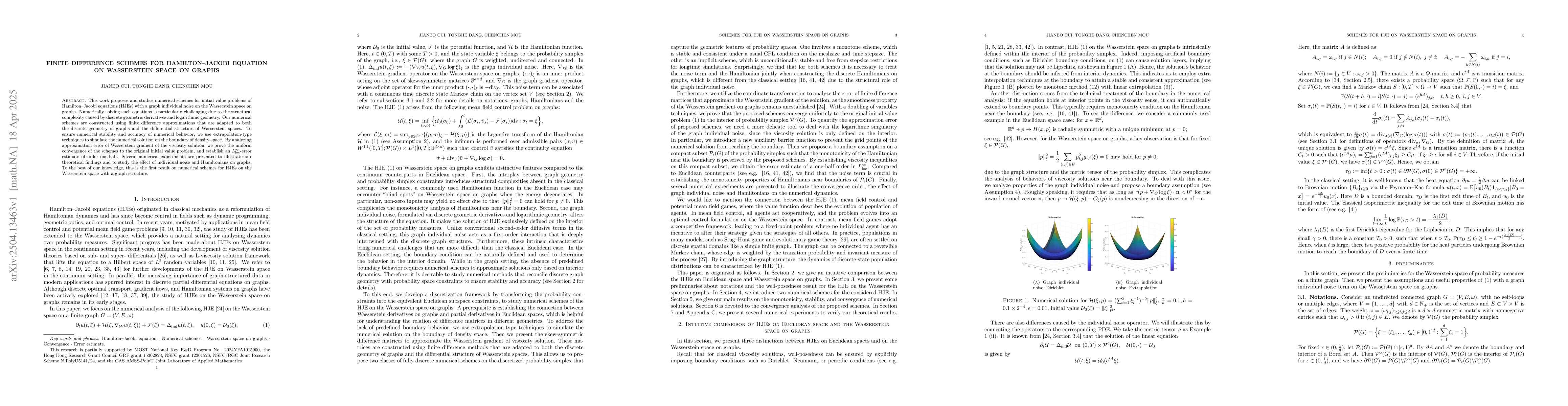 Thumbnail for Finite difference schemes for Hamilton--Jacobi equation on Wasserstein
  space on graphs
