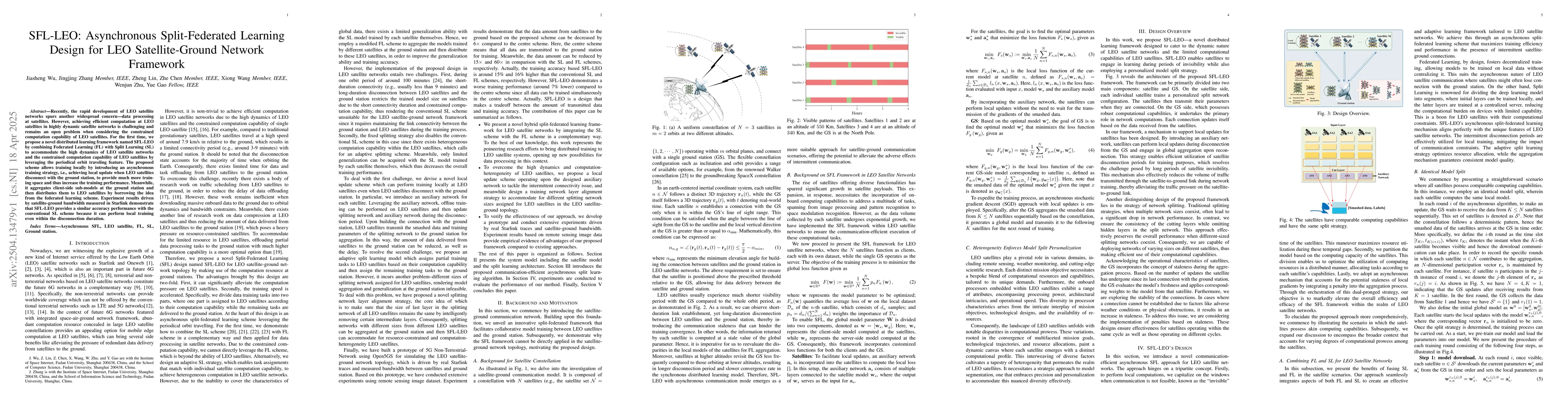 Thumbnail for SFL-LEO: Asynchronous Split-Federated Learning Design for LEO
  Satellite-Ground Network Framework