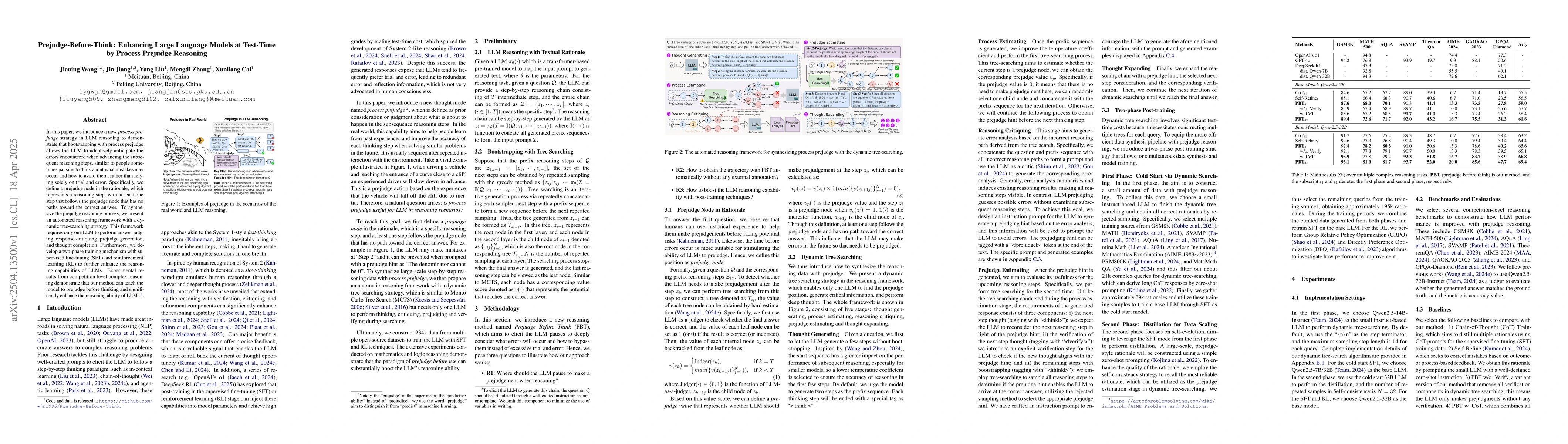Thumbnail for Prejudge-Before-Think: Enhancing Large Language Models at Test-Time by
  Process Prejudge Reasoning