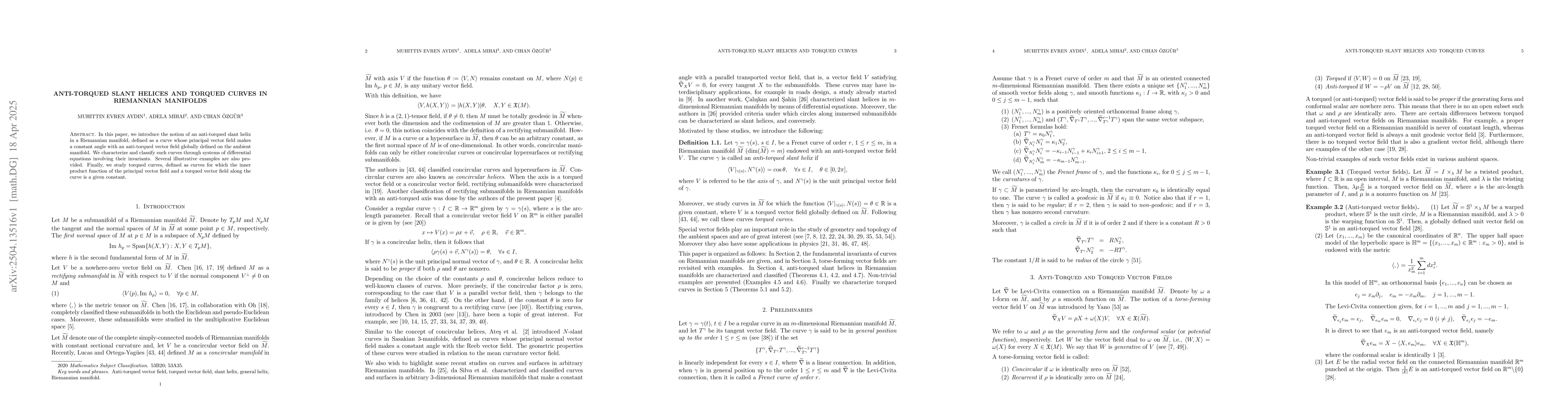 Thumbnail for Anti-torqued slant helices and Torqued Curves in Riemannian manifolds