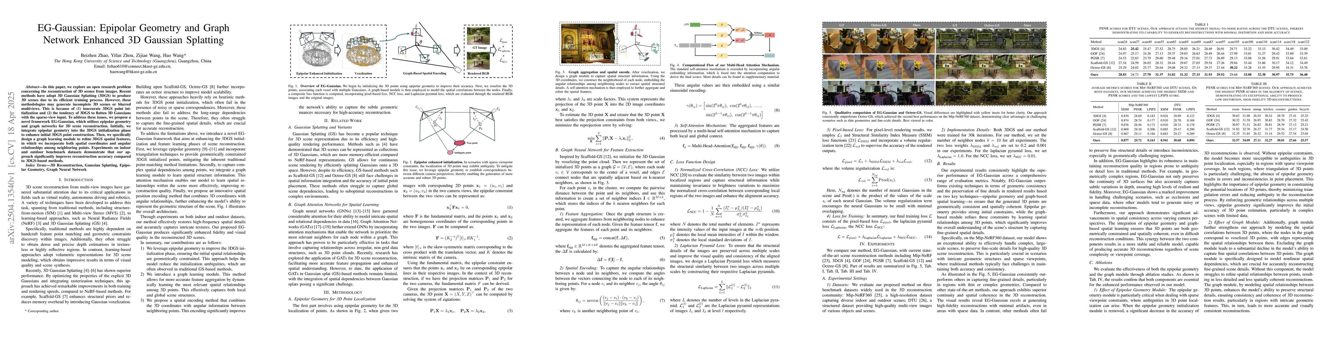 Thumbnail for EG-Gaussian: Epipolar Geometry and Graph Network Enhanced 3D Gaussian
  Splatting