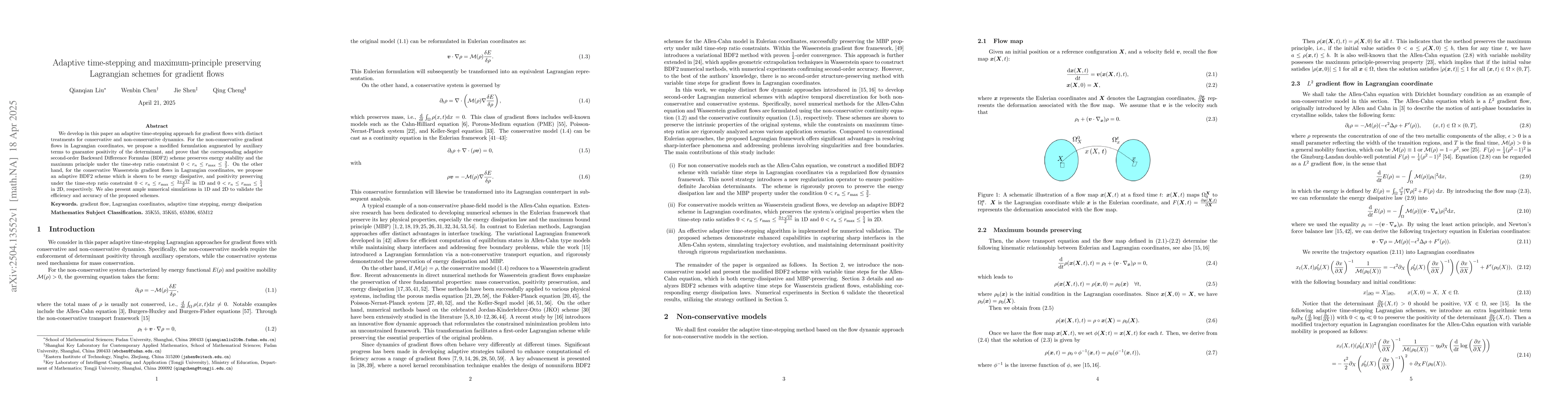 Thumbnail for Adaptive time-stepping and maximum-principle preserving Lagrangian
  schemes for gradient flows