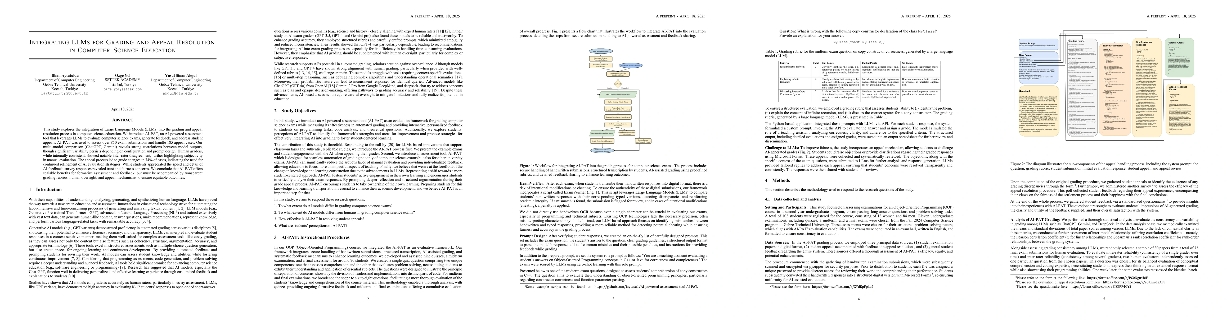 Thumbnail for Integrating LLMs for Grading and Appeal Resolution in Computer Science
  Education