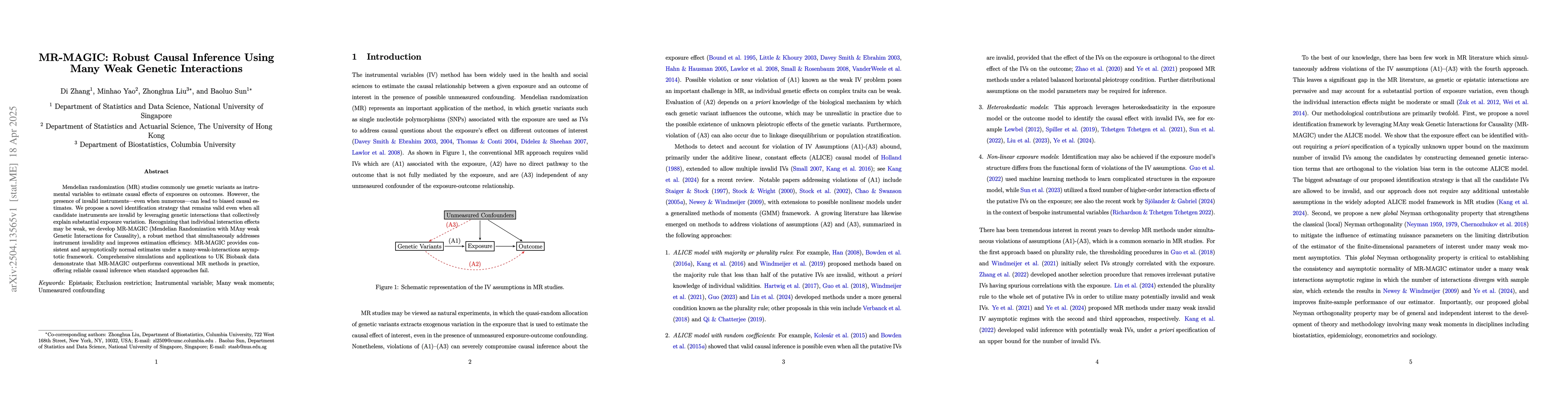 Thumbnail for MR-MAGIC: Robust Causal Inference Using Many Weak Genetic Interactions