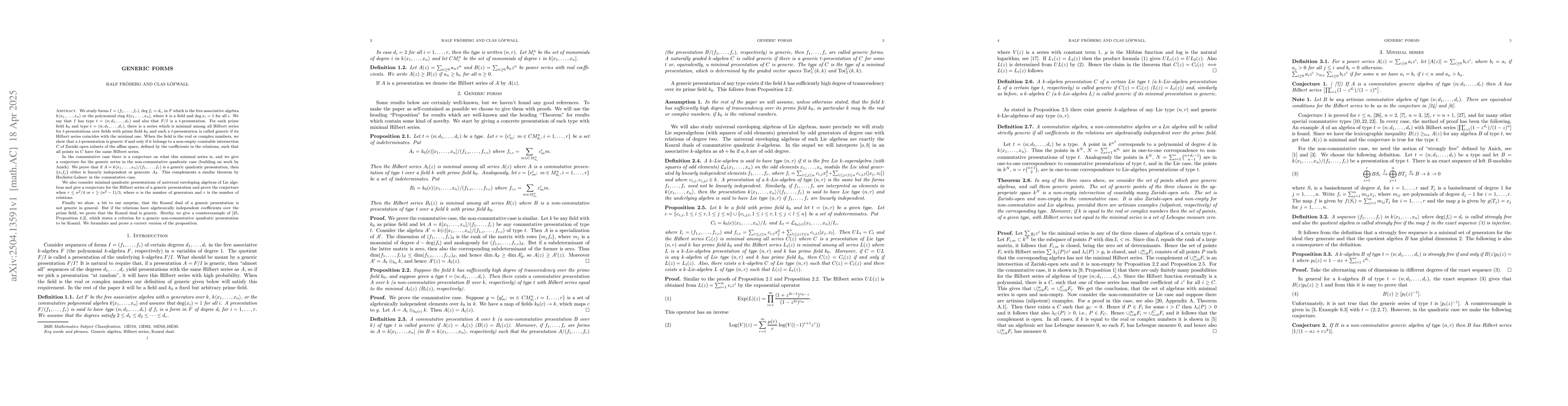 Thumbnail for Generic forms