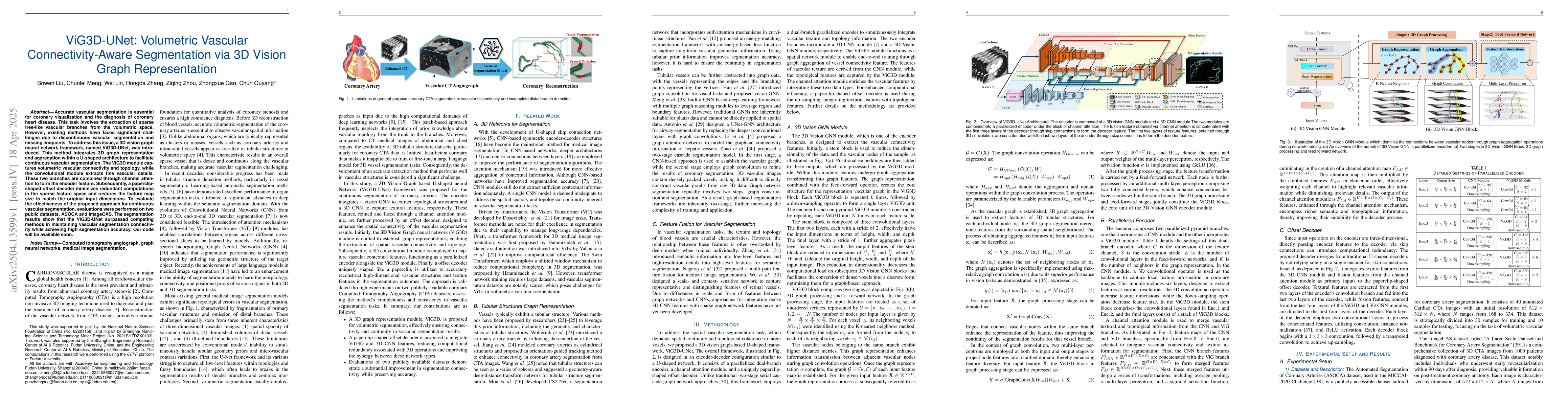 Thumbnail for ViG3D-UNet: Volumetric Vascular Connectivity-Aware Segmentation via 3D
  Vision Graph Representation