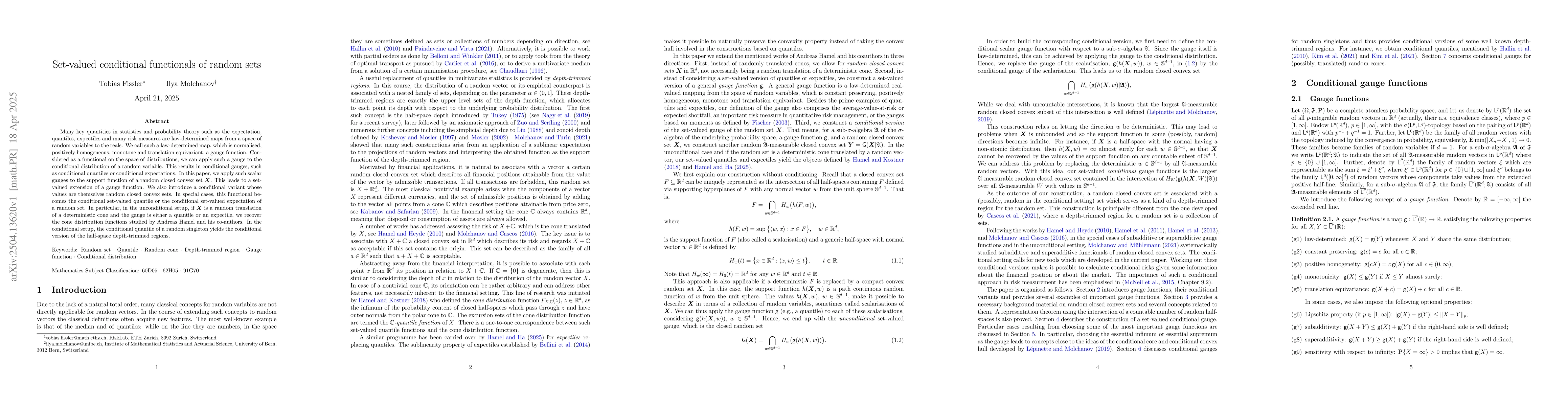 Thumbnail for Set-valued conditional functionals of random sets