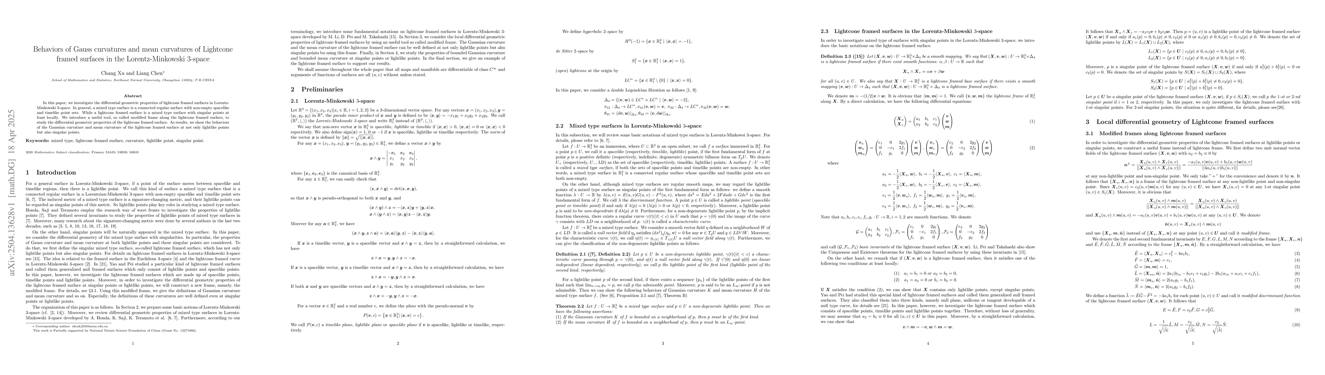 Thumbnail for Behaviors of Gauss curvatures and mean curvatures of Lightcone framed
  surfaces in the Lorentz-Minkowski 3-space