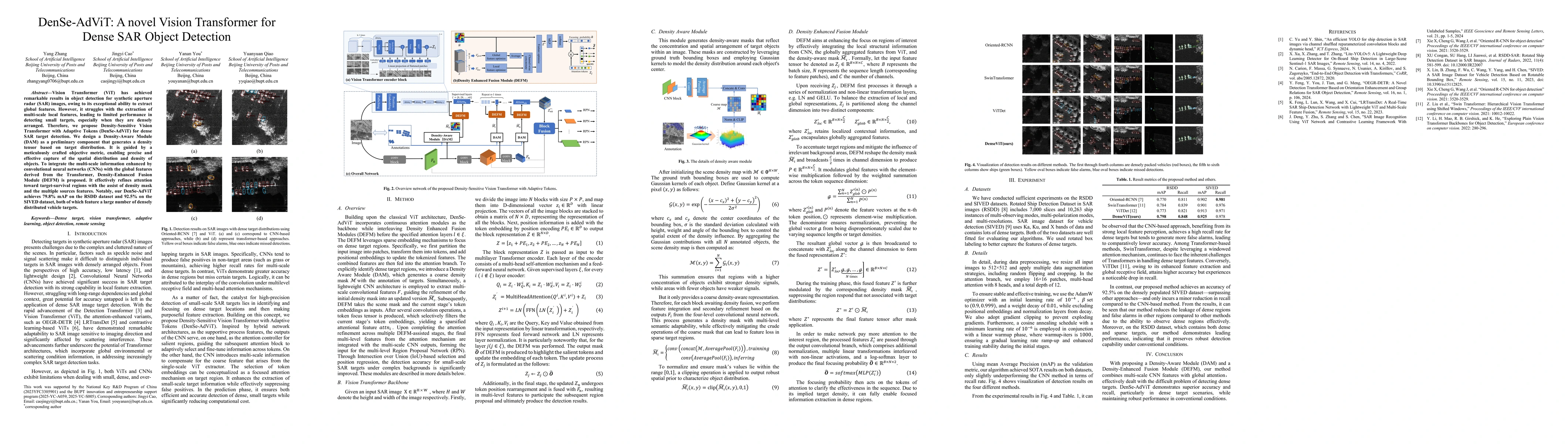 Thumbnail for DenSe-AdViT: A novel Vision Transformer for Dense SAR Object Detection