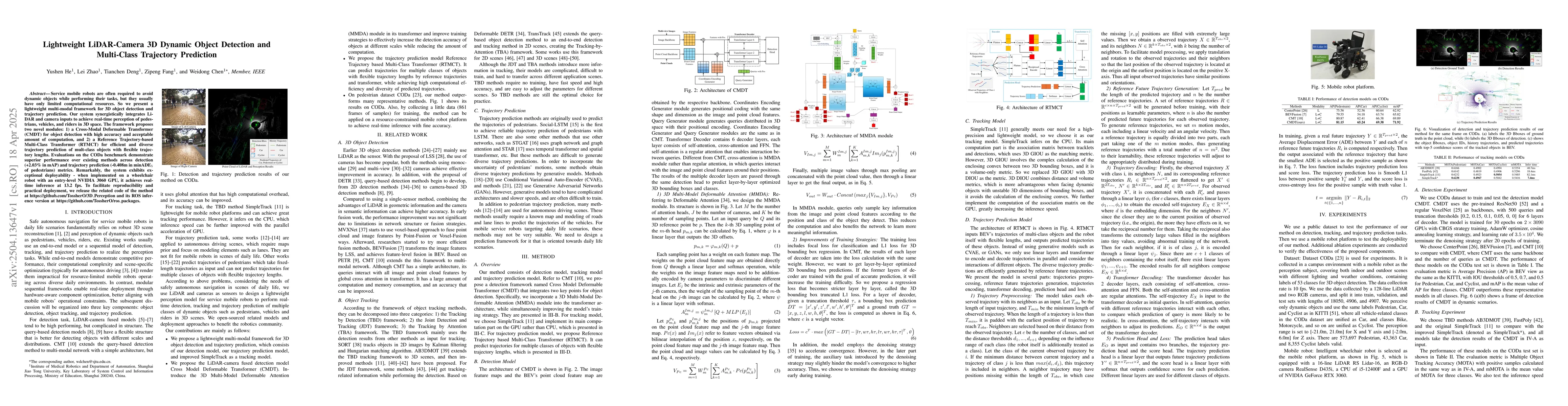 Thumbnail for Lightweight LiDAR-Camera 3D Dynamic Object Detection and Multi-Class
  Trajectory Prediction