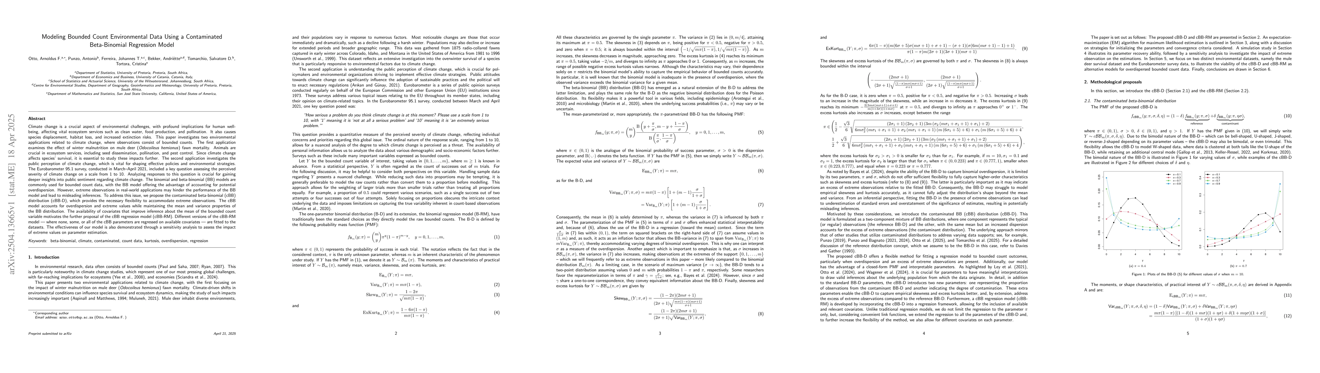 Thumbnail for Modeling Bounded Count Environmental Data Using a Contaminated
  Beta-Binomial Regression Model