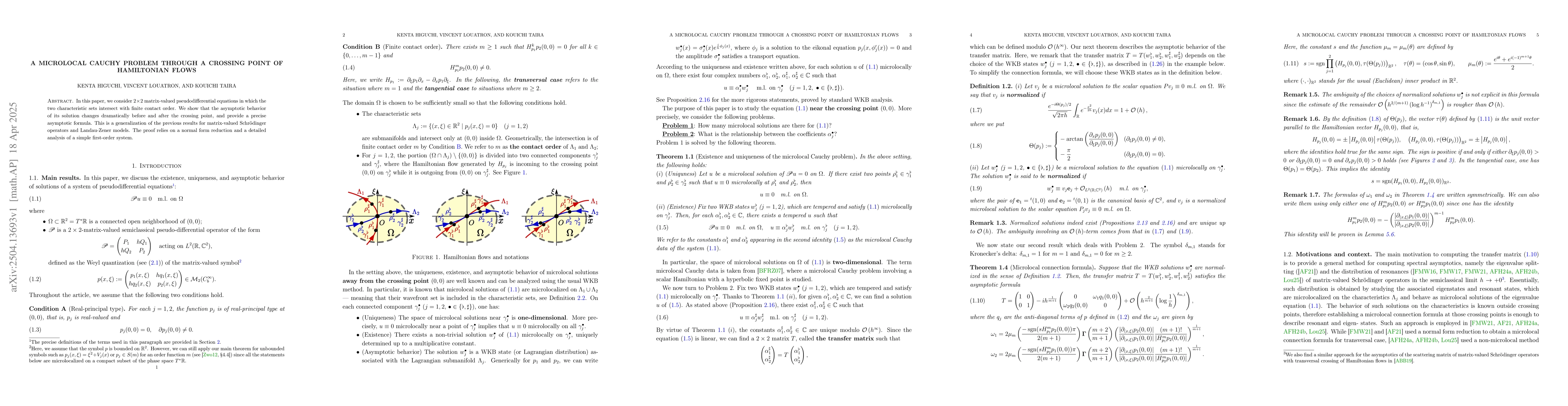 Thumbnail for A microlocal Cauchy problem through a crossing point of Hamiltonian
  flows