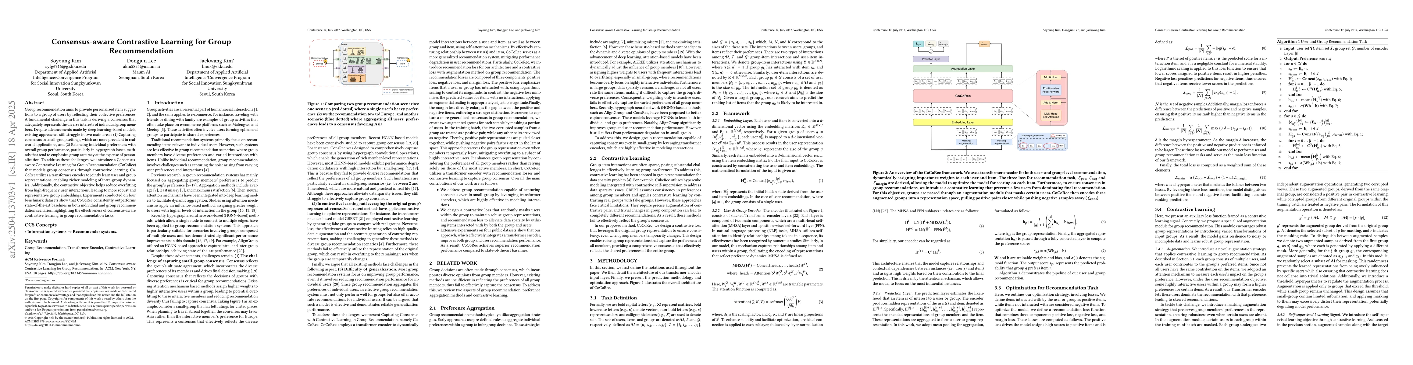 Thumbnail for Consensus-aware Contrastive Learning for Group Recommendation