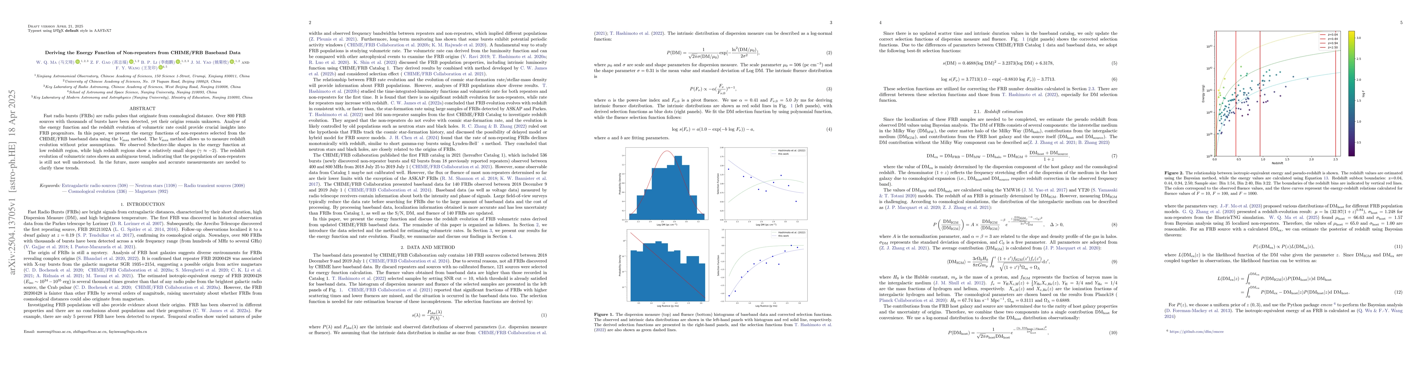 Thumbnail for Deriving the Energy Function of Non-repeaters from CHIME/FRB Baseband
  Data