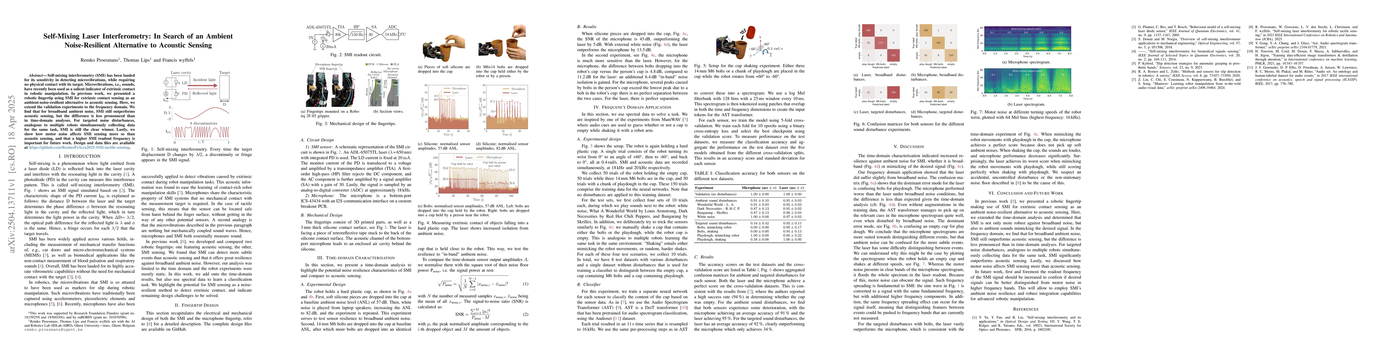 Thumbnail for Self-Mixing Laser Interferometry: In Search of an Ambient
  Noise-Resilient Alternative to Acoustic Sensing