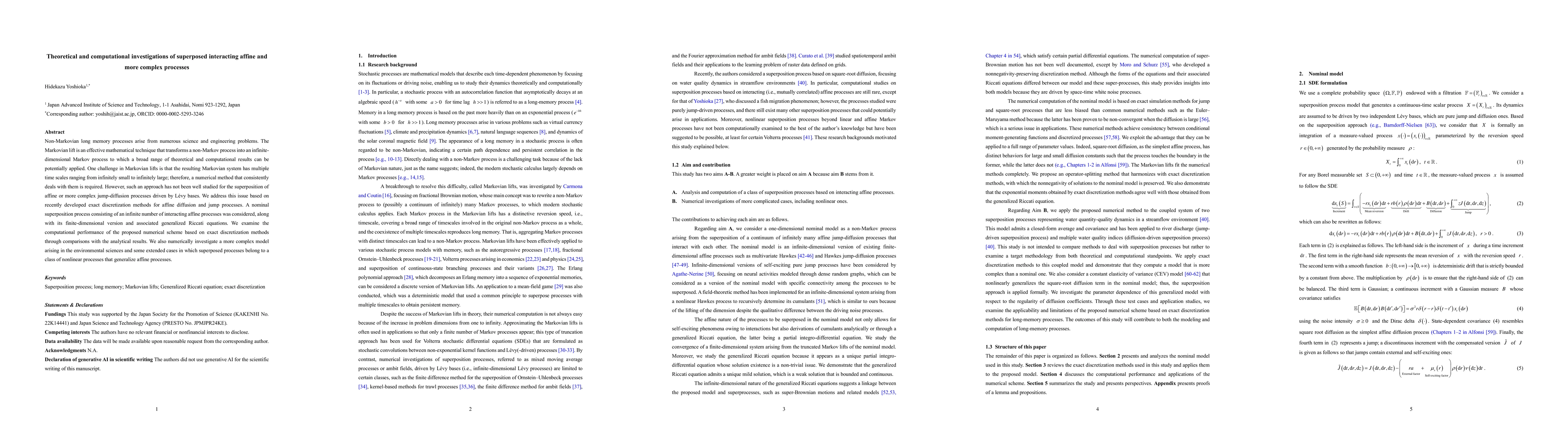 Thumbnail for Theoretical and computational investigations of superposed interacting
  affine and more complex processes