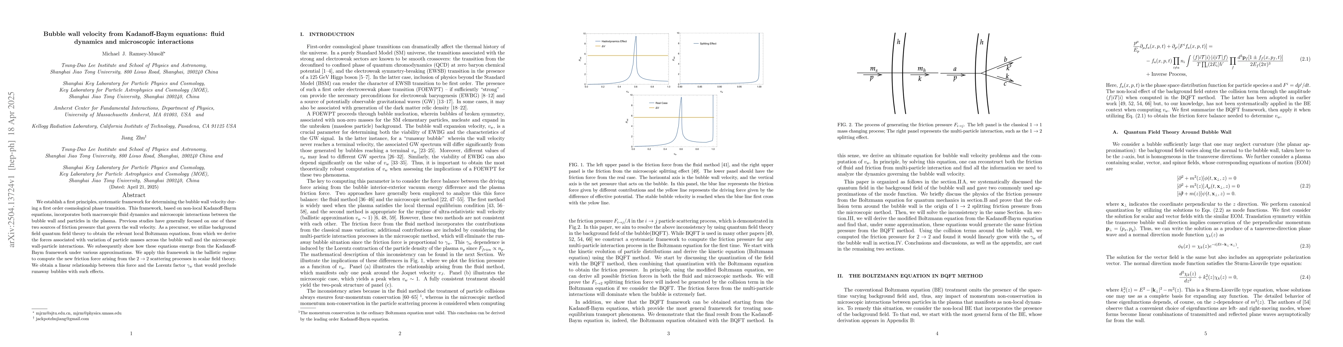 Thumbnail for Bubble wall velocity from Kadanoff-Baym equations: fluid dynamics and
  microscopic interactions