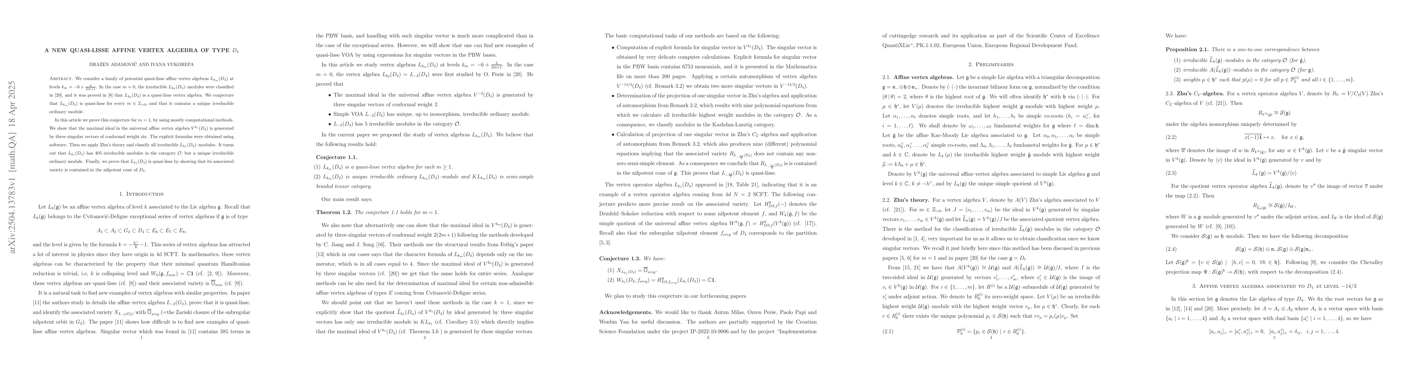 Thumbnail for A new quasi-lisse affine vertex algebra of type $D_4$
