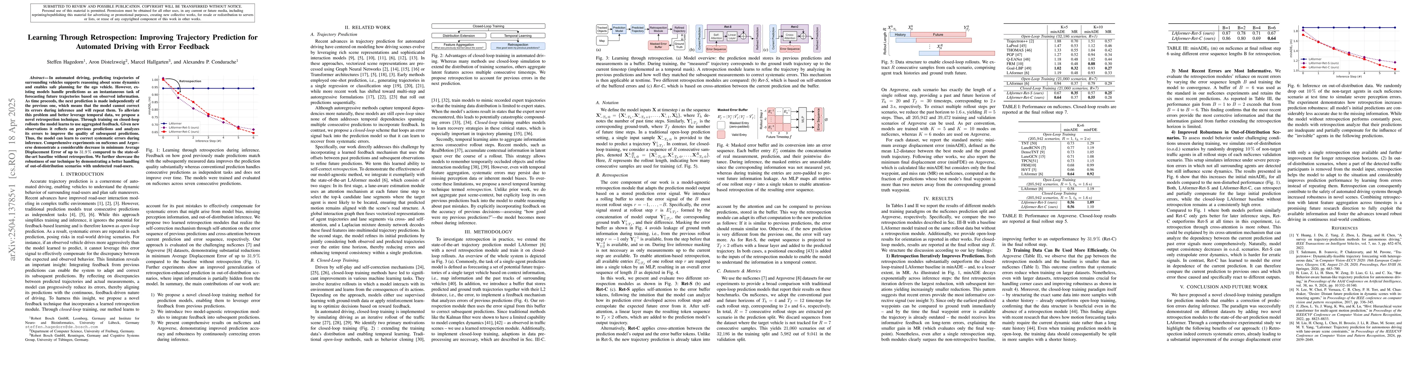 Thumbnail for Learning Through Retrospection: Improving Trajectory Prediction for
  Automated Driving with Error Feedback
