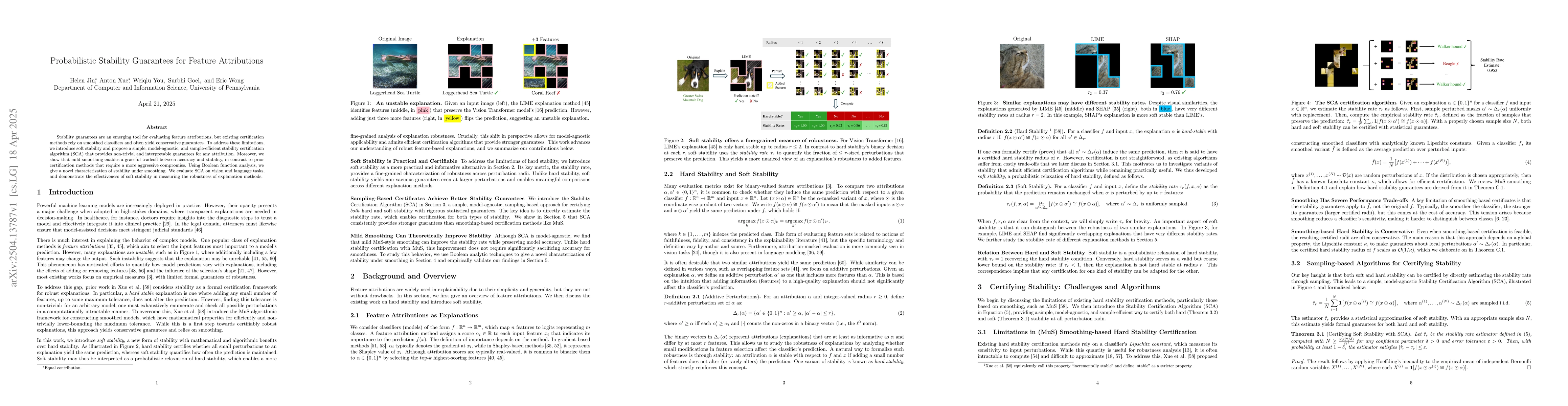 Thumbnail for Probabilistic Stability Guarantees for Feature Attributions