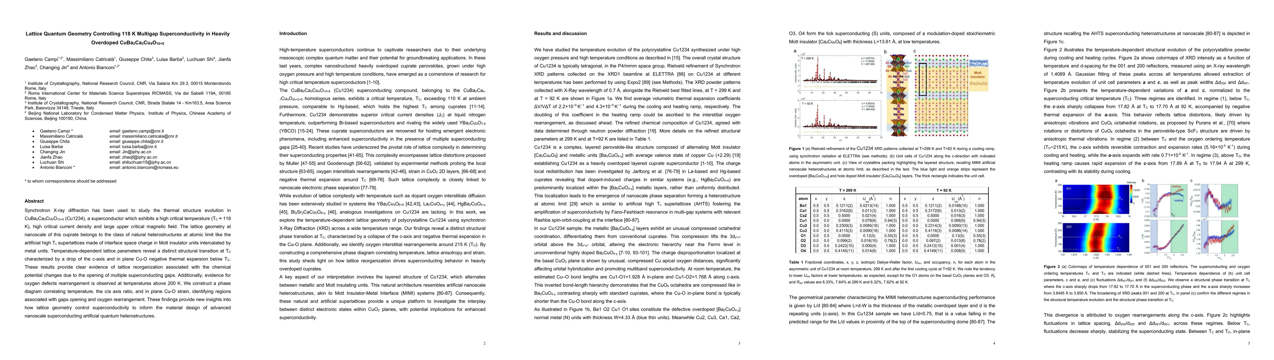 Thumbnail for Lattice Quantum Geometry Controlling 118 K Multigap Superconductivity in
  Heavily Overdoped CuBa2Ca3Cu4O10+d