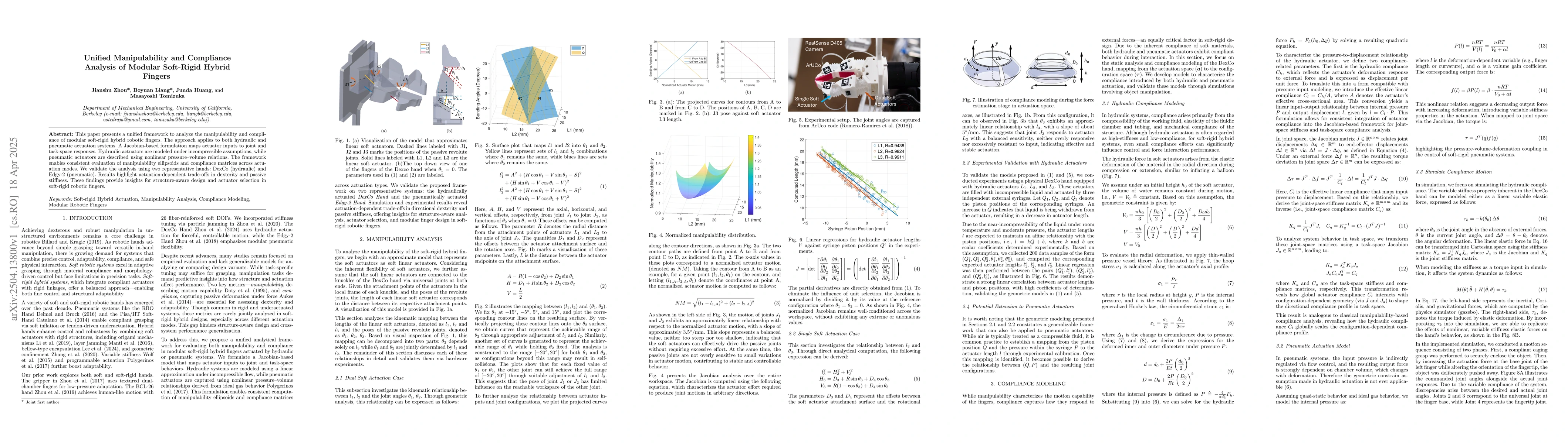 Thumbnail for Unified Manipulability and Compliance Analysis of Modular Soft-Rigid
  Hybrid Fingers