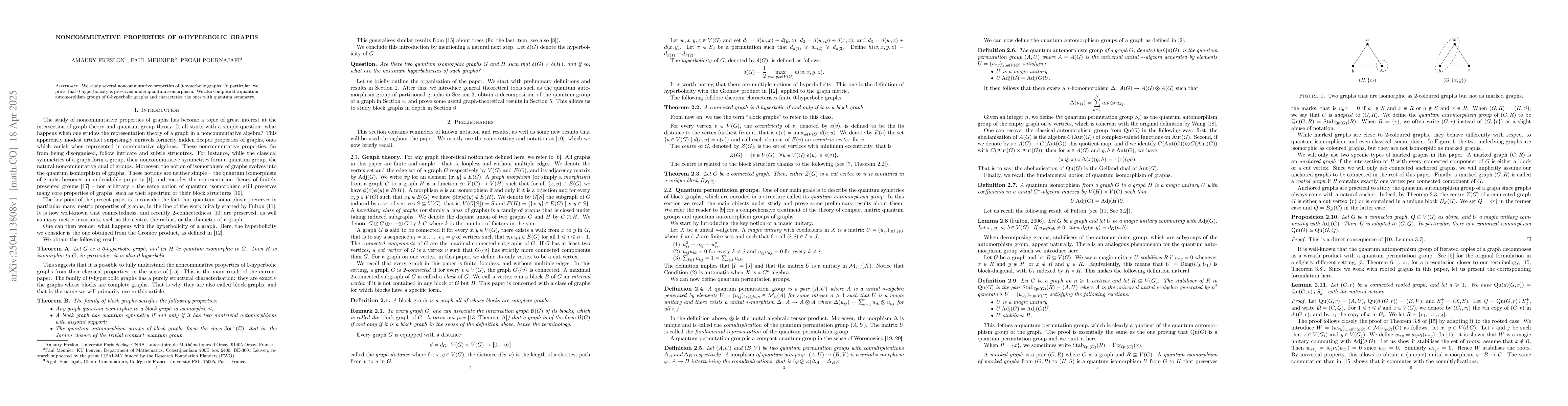 Thumbnail for Noncommutative properties of 0-hyperbolic graphs