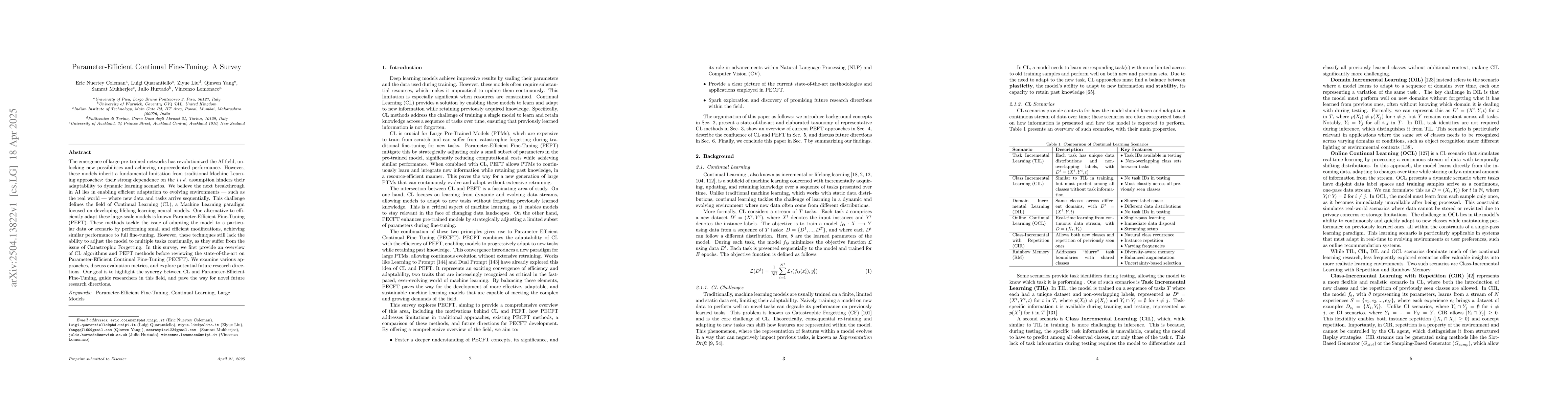 Thumbnail for Parameter-Efficient Continual Fine-Tuning: A Survey