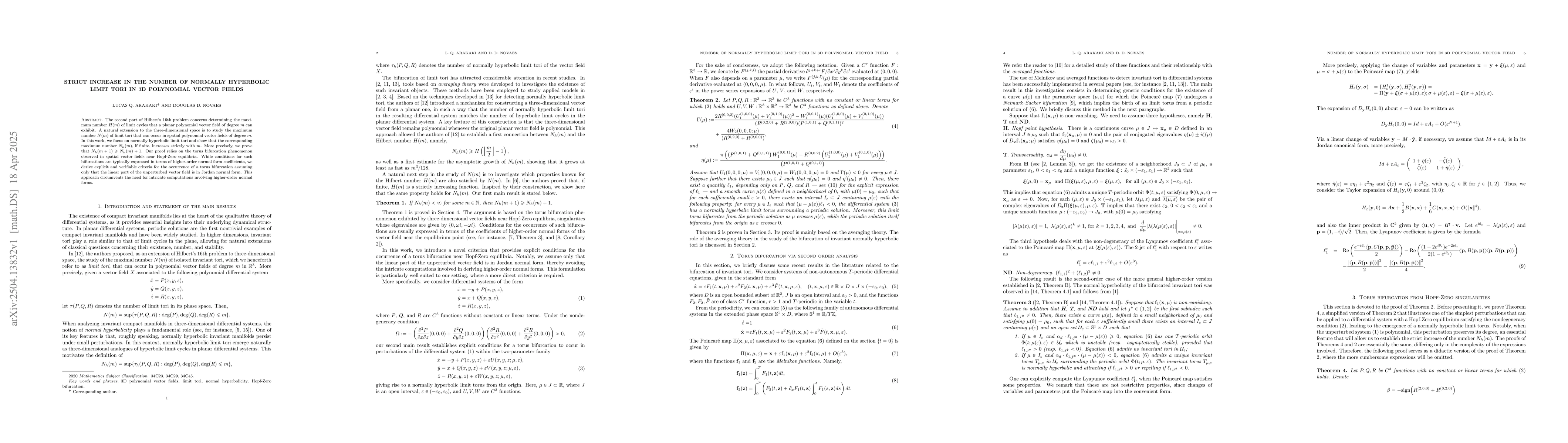 Thumbnail for Strict increase in the number of normally hyperbolic limit tori in 3D
  polynomial vector fields