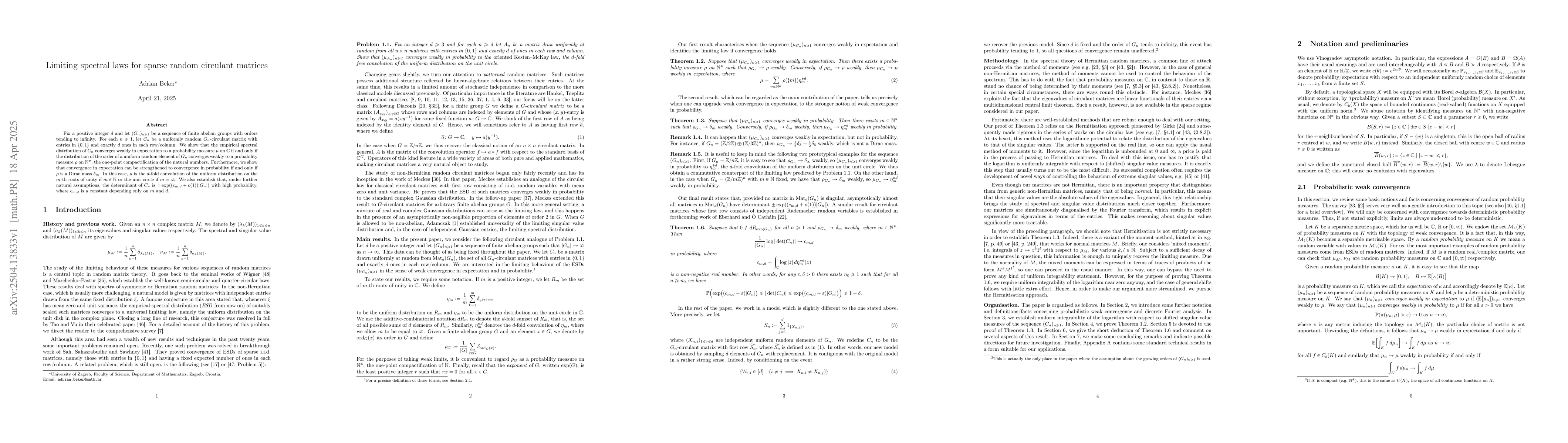 Thumbnail for Limiting spectral laws for sparse random circulant matrices