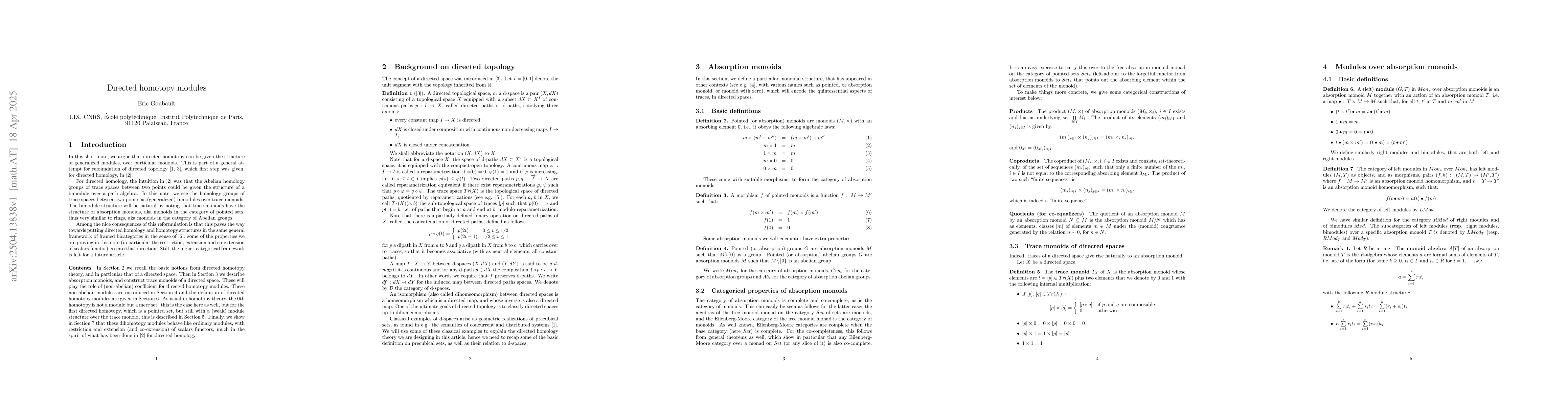 Thumbnail for Directed homotopy modules
