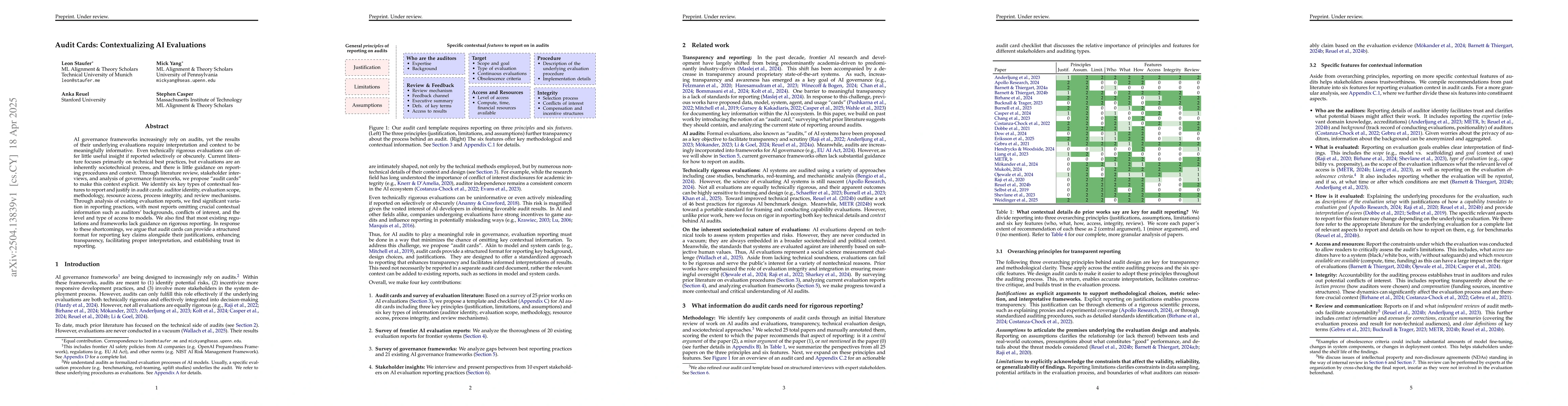 Thumbnail for Audit Cards: Contextualizing AI Evaluations