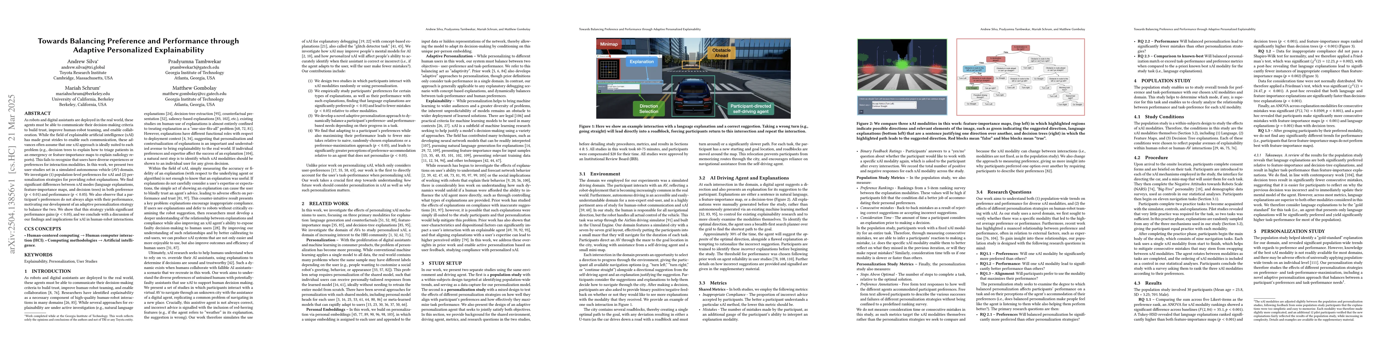 Thumbnail for Towards Balancing Preference and Performance through Adaptive
  Personalized Explainability
