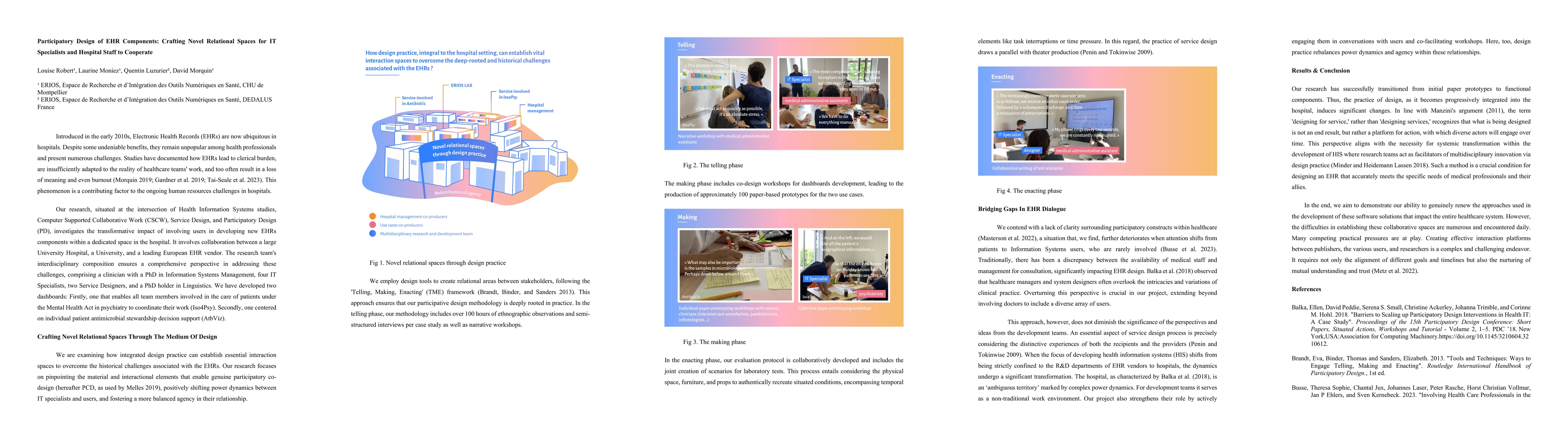 Thumbnail for Participatory Design of EHR Components: Crafting Novel Relational Spaces
  for IT Specialists and Hospital Staff to Cooperate