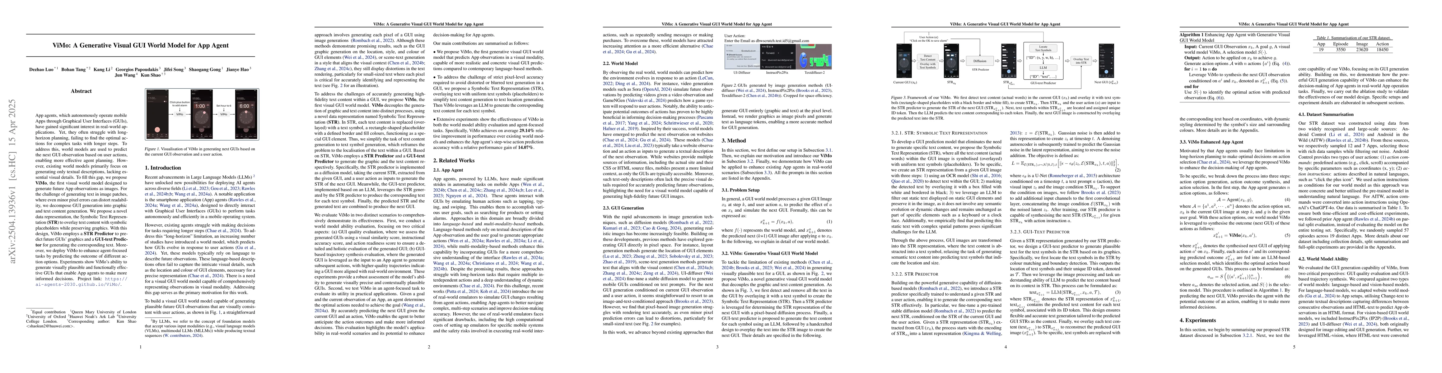 Thumbnail for ViMo: A Generative Visual GUI World Model for App Agent