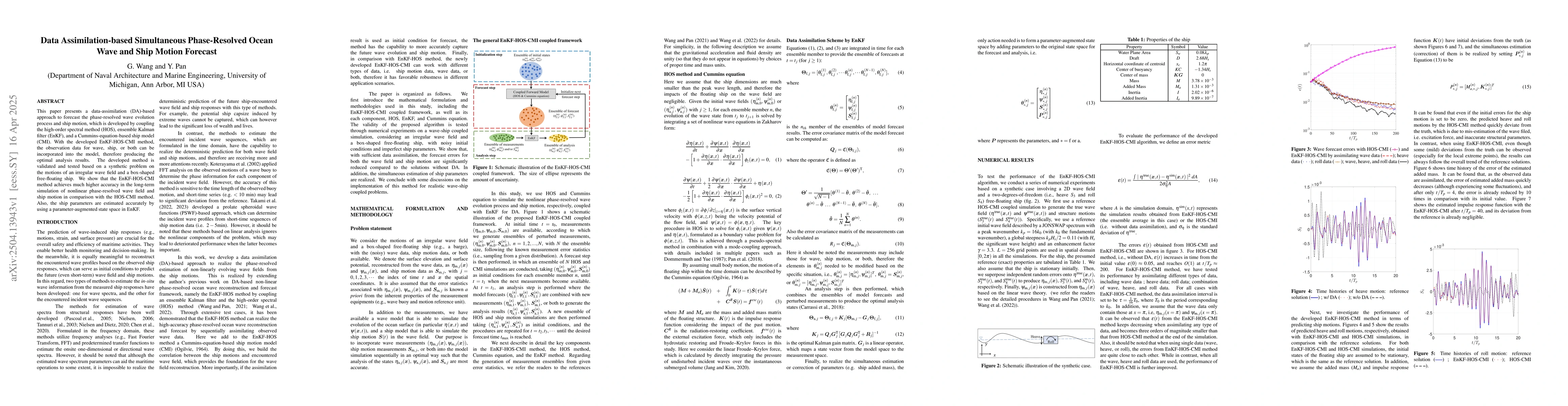 Thumbnail for Data Assimilation-based Simultaneous Phase-Resolved Ocean Wave and Ship
  Motion Forecast